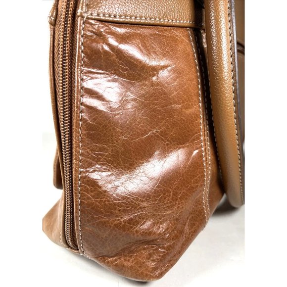 Tignanello Large Brown Leather Shoulder Bag - Lightly Distressed - Picture 11 of 12